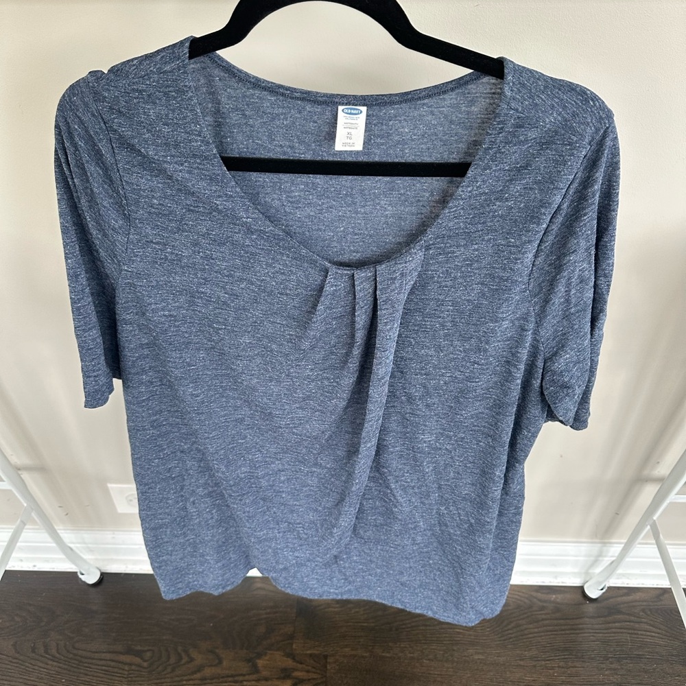 Old navy XL maternity nursing tee navy heather